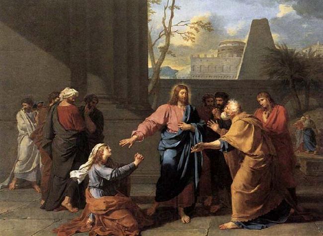 Jean-Germain  Drouais The Woman of Canaan at the Feet of Christ Germany oil painting art